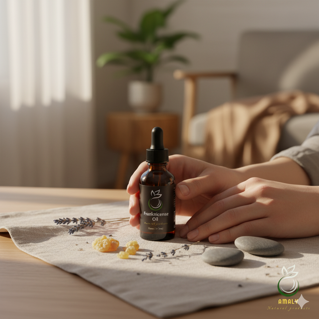 5 Great benefits Of Frankincense Oil 3 a photo showing a woman to prepare a setup for a mental health practice