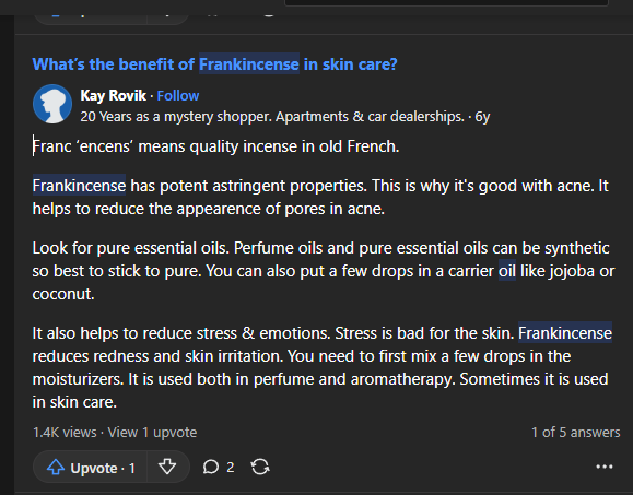 5 Great benefits Of Frankincense Oil 6 The photo shows what people say about the Frankincense Oil
