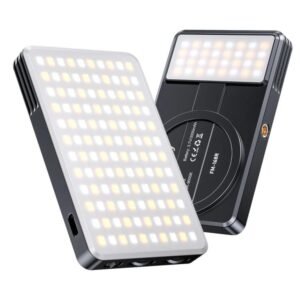 Jmary FM-168R Dual Color Temperature 160 LED Beads Portable Magnetic Phone Fill Light (Black)