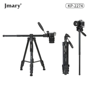 Jmary KP-2274 Aluminum Tripod – 1.67m Lightweight 4-Section Tripod with 1/4″ Screw for Cameras & Smartphones