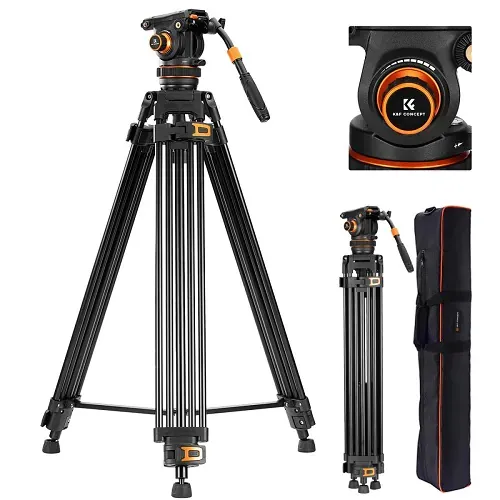K&F Concept Professional Video Tripod with Fluid Head VA3+BV20 (KF09.148V1)