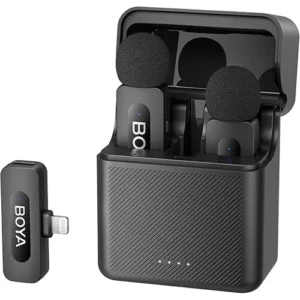 BOYA BY-V3 2-Person Wireless Microphone System with Lightning & Type C Connector for Mobile Devices (2.4 GHz)