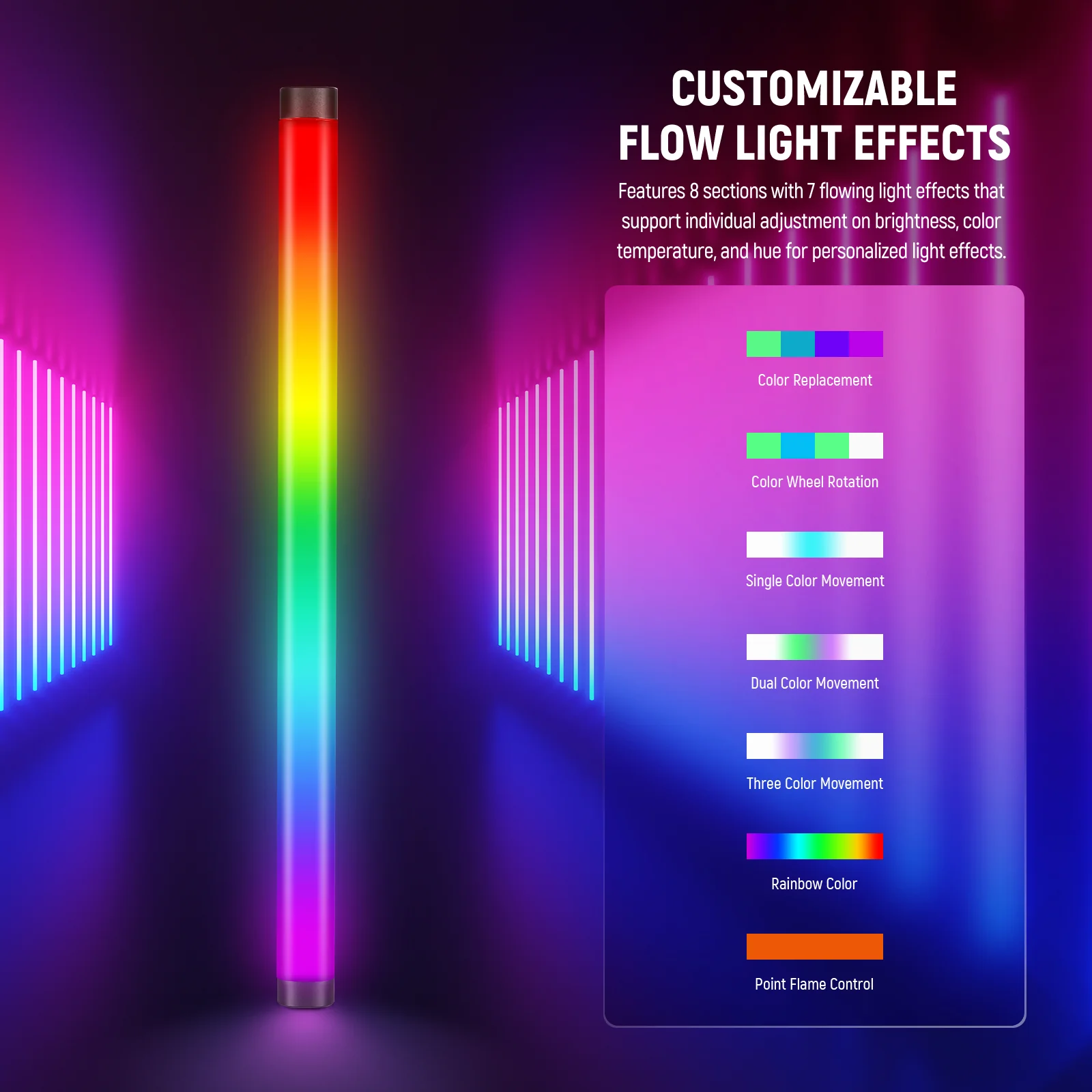 NEEWER TL60C RGB LED Tube Light 20W