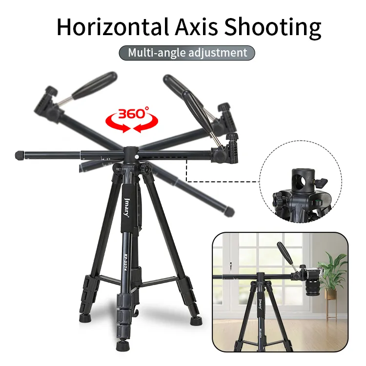 Jmary KP-2274 Aluminum Tripod – 1.67m Lightweight 4-Section Tripod with 1/4″ Screw for Cameras & Smartphones