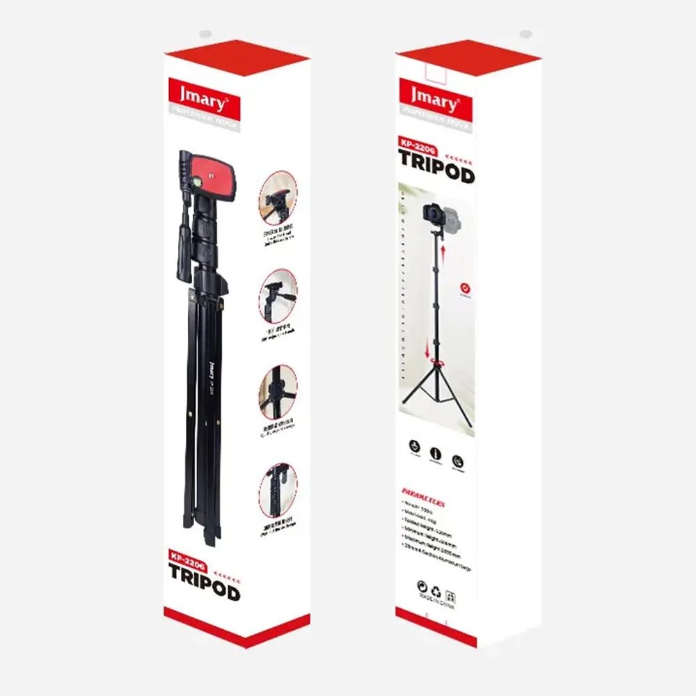 Jmary KP-2209 Horizontal Axis Tripod – 1.7m 5-Section Lightweight Tripod for Camera & Mobile