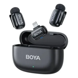 BOYA Mini-15 Tiny Wireless Microphone System 2-Person With Lightning Connector For iOS Devices (2.4 GHz, Black)