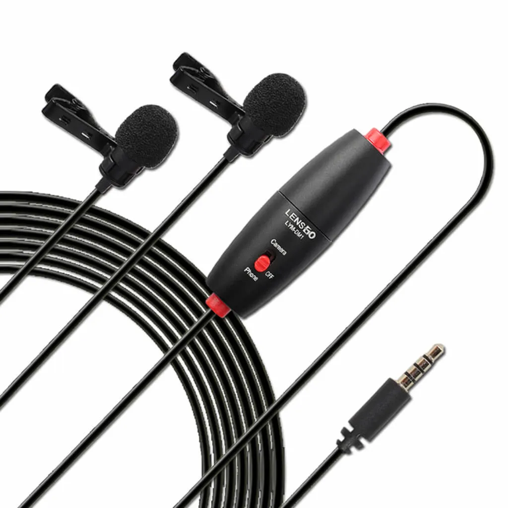 LENSGO DM1 Lavalier Microphone and Dual Microphone