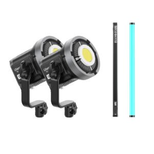 Professional Studio Lighting Bundle – 2x Ulanzi VL-120BI + 2x Photolex B600 RGB Tube Lights