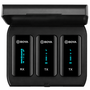 BOYA BY-XM6-K2 2-Person Wireless Microphone System for Cameras and Smartphones (2.4 GHz, Black)