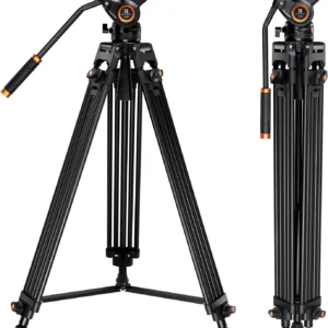 K&F Concept 72″ Heavy Duty Video Tripod Fluid Head Aluminum (KF09.121)
