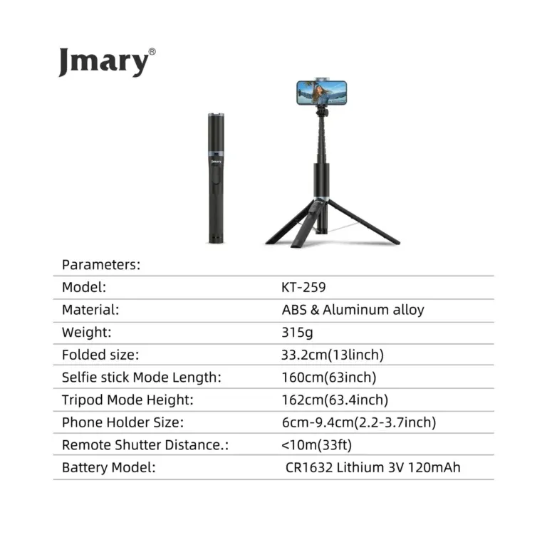 Jmary KT-259 Selfie Stick Tripod
