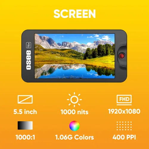 OSEE T5+ 5.5″ High-Bright UHD 4K HDMI On-Camera Monitor Kit
