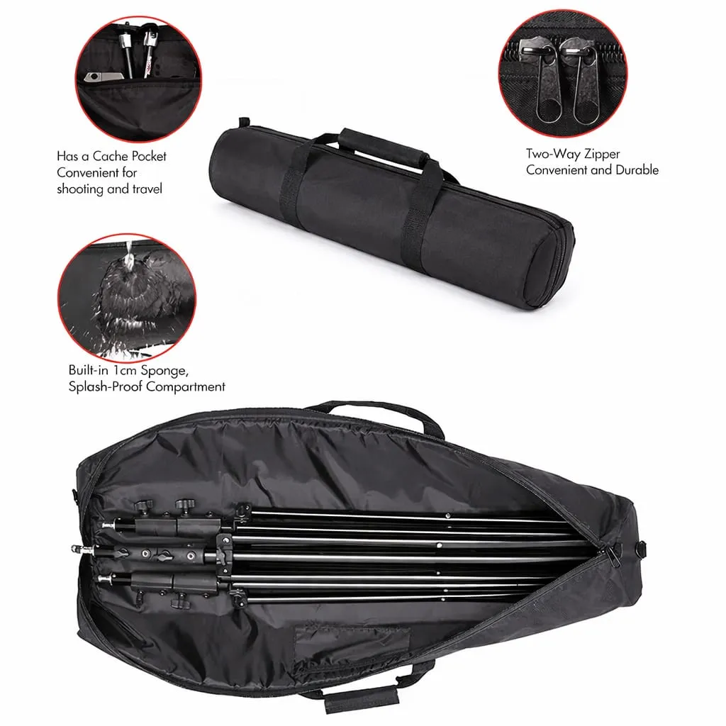 Generic Heavy-Duty Carrying Bag for 3 Light Stands Padded Tripod & Stand Storage Case with Dual Zipper