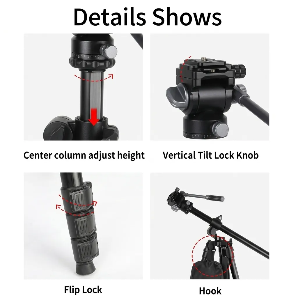 Jmary Professional KS355+HG60 DSLR ILDC Camera 2-in-1 Monopod Tripod 360 Degree Panoramic Ball Head Stand – Black