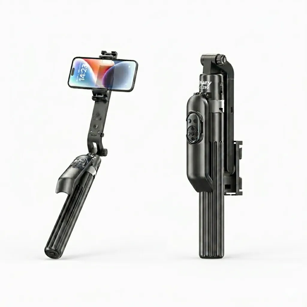 Jmary KT-299 Rotation Smart Tripods Al Face Sensor Selfie Stick Tripod Upto 1.8 Meter long 360° Horizontal – Black