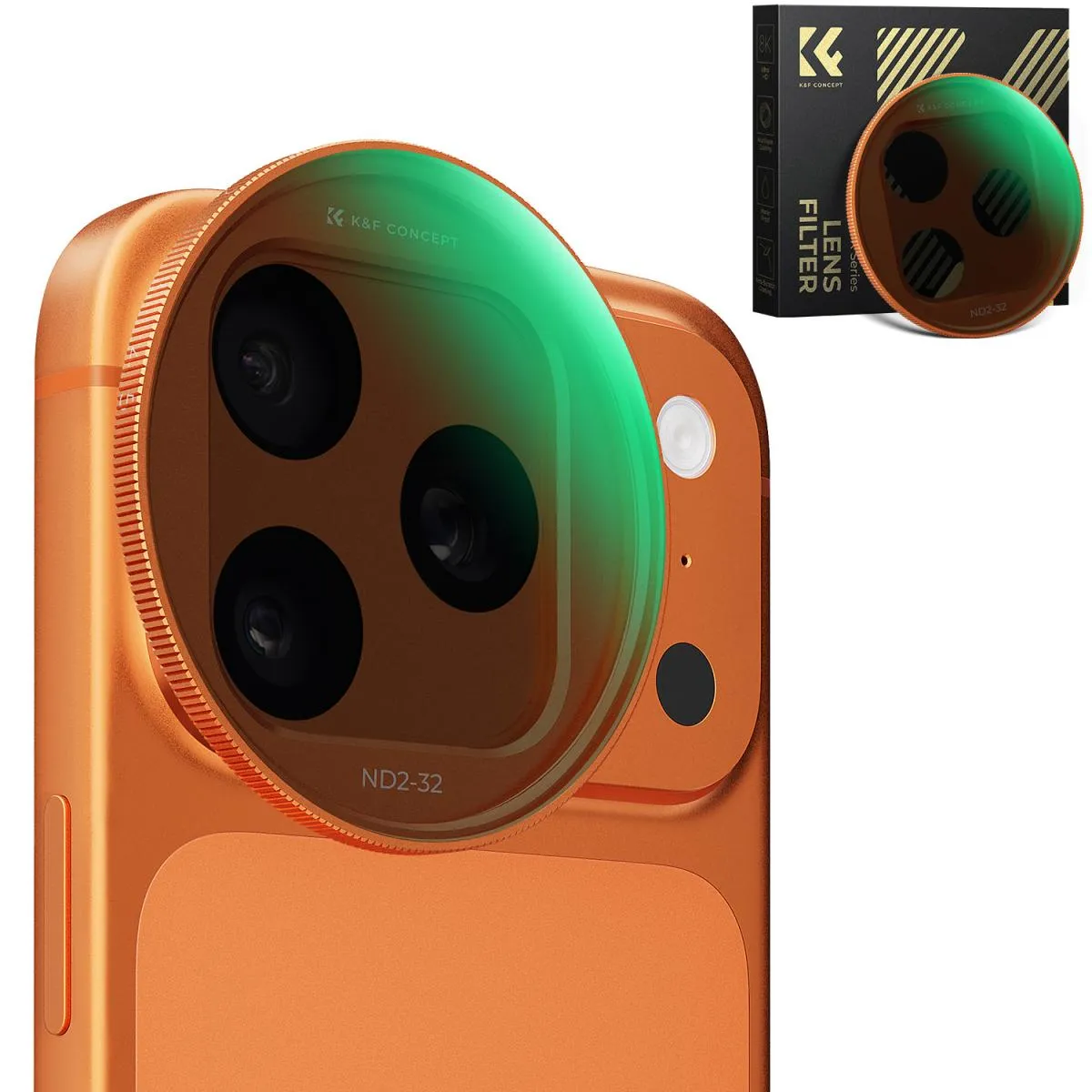 K&F Concept ND2-32 Filter for iPhone 17 Pro/Pro Max – Orange (KF15.0049)