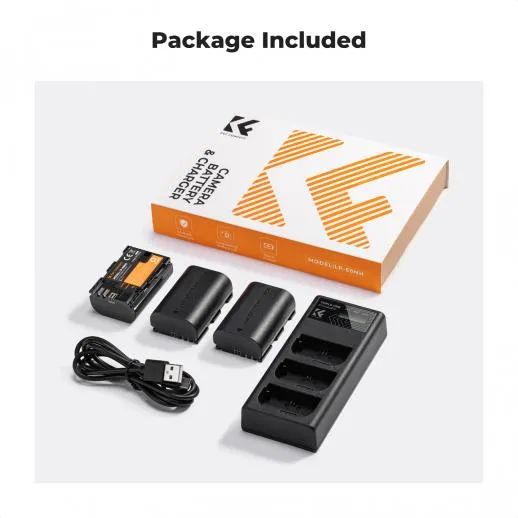K&F Concept LP-E6/LP-E6NH Battery 3-Pack with 3-Slot Charger (KF28.0039)