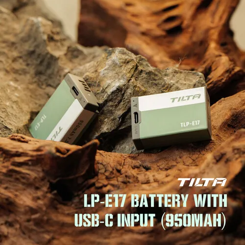 Tilta LP-E17 Kit with 2 Batteries and 2-Bay USB Charger (Ash Green) TBC-E17-A-AG