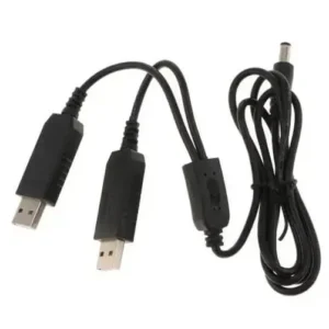 Dual USB Power Cable DC Coupler Dummy Battery Adapter